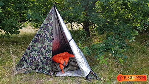 Bushmen Thermo Tarp 3 x 2 Meter Camouflage, Regendach, Isomatte von Bushmen