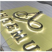 3D Schild, Hintergrundbeleuchtung Benutzerdefiniertes Logo Led-Licht Beschilderung, 3D-Logo Buchstaben, 3D-Wand von Businessign3Dmetal