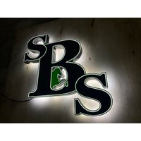 Benutzerdefiniertes Geschäftsschild, Led-Lichtschild, 3D-Led-Acrylschild, 3D-Hinterleuchtetes Schild, Benutzerdefiniertes Logo Für Den von Businessign3Dmetal