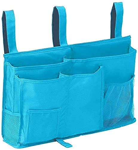 Busnos Betttasche Bett Caddy Organizer Tasche für Etagenbett Blau Bettablage zum Einhängen Hängend Hochbett Zubehör Hängetasche Unter Kinder Hochbett Aufbewahrungstasche für Kinderbett von Busnos