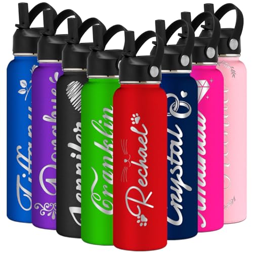 Individuell gravierte Wasserflasche, isoliert mit Strohhalm, personalisierte Sport-Wasserflasche mit Namen, personalisieren Sie Edelstahl-Wasserflasche mit Strohhalm-Deckel für Männer und Frauen Individuell gravierte Wasserflasche, isoliert mit Strohhalm, personalisierte Sport-Wasserflasche mit Namen, personalisieren Sie Edelstahl-Wasserflasche mit Strohhalm-Deckel für Männer und Frauen von Busparst