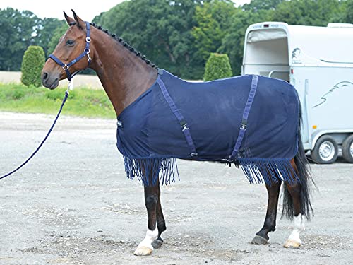 Busse Transport-Fliegendecke mit Fransen Navy 125cm von Busse