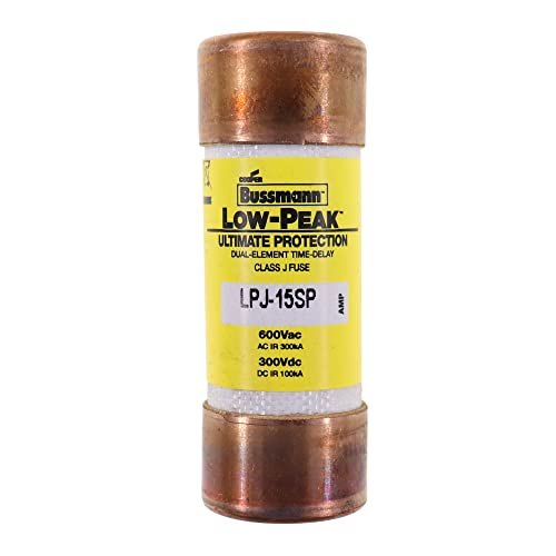 Bussmann LPJ-15SP 15 Amp Low Peak Dual Element Time Delay Current Limiting Class J Patronensicherung 600 V UL gelistet, 1 Packung von Bussmann