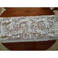 Filet-Spitze Durchbrochener Leinen Tischläufer Um 1900 von BustlesandBonnets