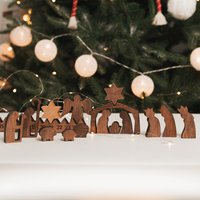 Adventskalender Aus Holz Für Erwachsene Und Kinder. Handgemachte Weihnachtskrippe Set. Weihnachtsgeschenk Die Familie. Urlaub Ornamente von BusyPuzzle