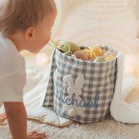 Baby Jungen Osterkorb, Personalisierte Häschenkorb, Ostereikorb, Stoffkorb Mit Namen, Benutzerdefinierter Spielzeugaufbewahrung Für Kinder von BusyPuzzle