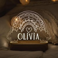 Benutzerdefinierte Name Baby Nachtlicht Niedlichen Regenbogen Zimmer Dekor Handgefertigte Schlafzimmer Lampe Weihnachtsgeschenk Für Kinder Ersten von BusyPuzzle
