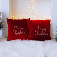 Festliche Kissenbezüge 18x18 ". Weihnachtsakzente. Urlaub Dekoration. Samt Kissenbezüge. Weihnachten Sofa Kissen. Weihnachtsgeschenk von BusyPuzzle