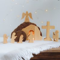 Osterdekoration. Auferstehungsszene. Oster-Familien-Geschenke. Christliche Wohnkultur. Religiöse Geschenke. Wiederverwendbare Östliche Dekoration von BusyPuzzle