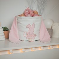 Ostereiersuchbeutel Mit Name. Personalisierter Osterkorb. Bestickter Häschen Korb. Ostergeschenke Für Kinder. Baby Mädchen Geschenk von BusyPuzzle