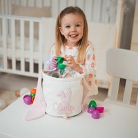 Ostern Geschenk-Korb. Bestickter Webkorb Mit Namen. Osterhasenkörbchen Für Kinder. Erster Personalisierter Osterkorb. Baby-Geschenke von BusyPuzzle