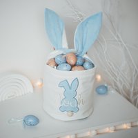 Ostern Kinderkorb Personalisiert, Baby-Osterkorb, Junge Osterkorb, Häschenkorb Für Mädchen, Teen Monogramm Osterkorb von BusyPuzzle