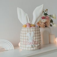 Osternest Mit Hasenohren. Kinder Gestickte Körbe. Personalisierte Ostereiersuche Tasche. Ostern Dekor. Erster Osterkorb. Geschenk Für Kinder von BusyPuzzle