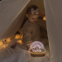Personalisierte Baby Mädchen Geschenk, Benutzerdefinierte Nachtlicht Mit Namen, Andenken Ersten Geburtstag Regenbogen Nachtlicht, Ostergeschenke von BusyPuzzle