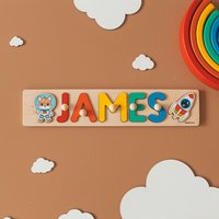 Rakete Namen Puzzle Erste Reise Um Die Sonne Geburtstag Astronaut Baby Benutzerdefinierte Kinder Raumschiff Geschenk 1.2.geburtstagsgeschenk von BusyPuzzle