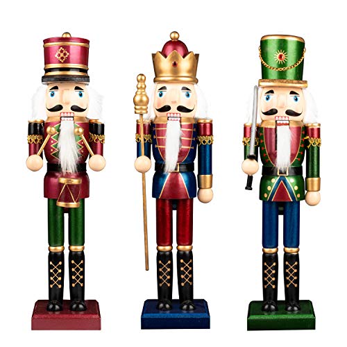 Busybee nussknacker Figur Weihnachten Set of Wooden Nutcracker König und Soldat Figurine Weihnachten Nussknacker (38cm) von Busybee