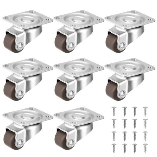 8 STK 12mm Mini Möbelrollen Kleine Lenkrollen, 360 Grad Transportrollen Kugelrollen für Möbel Rollen Kleine Möbelräder Bockrollen Rollräder für Tisch Kabinett Wagen, mit Zubehör von But Oswetf