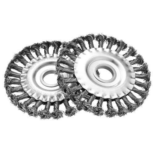 2 Stk Rundbürsten Set, Drahtbürste Winkelschleifer 125mm x 22mm, Scheibenbürste, Zopfrundbürste, Stahldraht für Bohrmaschine, Stahlbürste mit gezopften Drahtborsten, Drahtbürste für Winkelschleifer von But the cow