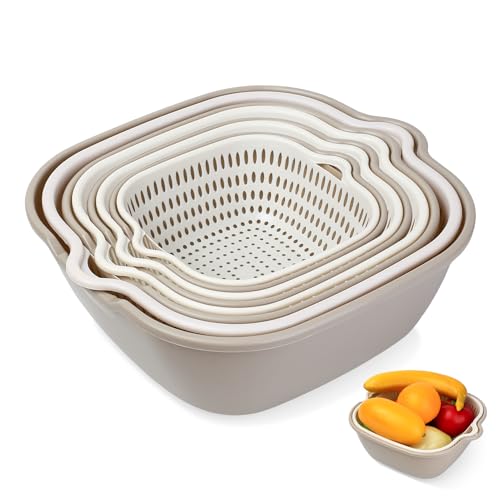 8 Stk Multifunktion Küchensieb Set, 2-in-1 Küche Sieb, Abtropfsieb, Nudelsieb, Kunststoff Doppelschicht Abflusskorb Reis Waschschüssel Mit Sieb, Waschbecken für Obst Gemüse Reis 8 Stk Multifunktion Küchensieb Set, 2-in-1 Küche Sieb, Abtropfsieb, Nudelsieb, Kunststoff Doppelschicht Abflusskorb Reis Waschschüssel Mit Sieb, Waschbecken für Obst Gemüse Reis von But the cow