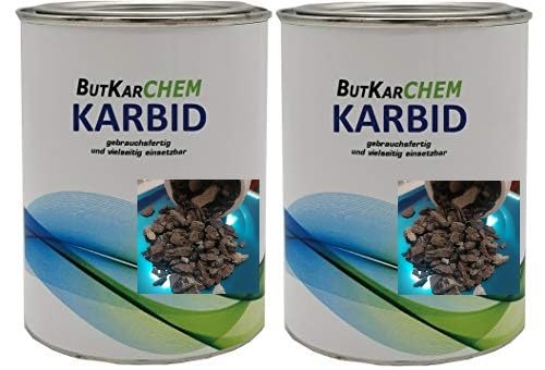 ButKarCHEM (1000gr) Karbit (Kabit Kabitt karbitt Karbit Karbid Steine) nur 3% Staubanteil lang anhaltendes Gas (Karbid Lab Nr626398998)(24h Sofort - Versand) (1000gr) von ButKarCHEM