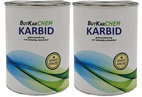 ButKarCHEM 1 Kg Karbid 80% Feste Steine langanhaltende WIRKUNGSDAUER Körnung 5-10 4260626392408 (1.Kg.) von ButKarCHEM