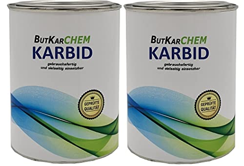 ButKarCHEM 1000gr Karbid nur 7% Staubanteil langanhaltende Gasentwicklung Made by Buttersäure 24 (1Kg-30Kg) (Entwicklung in 7,1-16,5 K) (1000gr) von ButKarCHEM