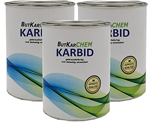 ButKarCHEM 1500gr Karbid nur 7% Staubanteil langanhaltende Gasentwicklung Made by Buttersäure 24 (1Kg-30Kg) (Entwicklung in 7,1-16,5 K) (1500gr) von ButKarCHEM