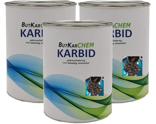 ButKarCHEM Karbid 1,5 Kg Karbid nur 5% Staubanteil langanhaltende Gas (Entwicklung in 7,5-15 K) (Varianten von 1 Kg - 20 Kg) by Buttersäure 24 (1,5kg) von ButKarCHEM