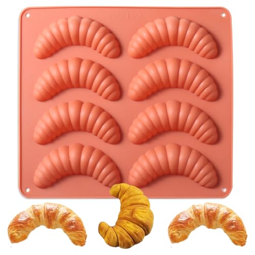 Butabeishy Silikon Croissant Backform, 8 Mulden, 24x22cm, Antihaftbeschichtet, Korallrot Butabeishy Silikon Croissant Backform, 8 Mulden, 24x22cm, Antihaftbeschichtet, Korallrot von Butabeishy