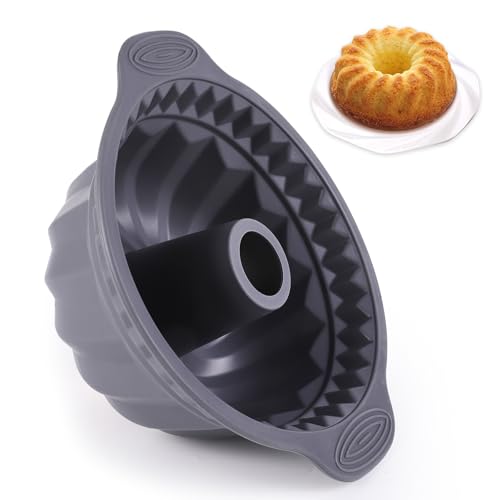 Butabeishy Silikon Gugelhupfform, 28,5 cm Durchmesser, Antihaftbeschichtet, BPA-frei, Hitzebeständig, Grau Butabeishy Silikon Gugelhupfform, 28,5 cm Durchmesser, Antihaftbeschichtet, BPA-frei, Hitzebeständig, Grau von Butabeishy