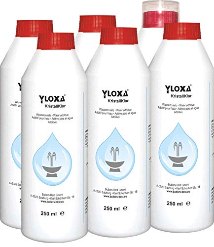 Butlers-Best Yloxa KRISTALLKLAR - Wasserzusatzkonzentrat für Brunnen, Wasserwände, säulen, kaskaden und Vernebler im Innen- und Außenbereich - 6 x 250 ml Flasche von Butlers-Best