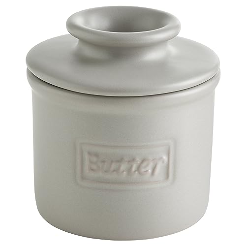 Butter Bell - Die Original-Butter Bell-Dose von L. Tremain, französische Butterdose aus Keramik, Café-Matte-Kollektion, Stone von Butter Bell