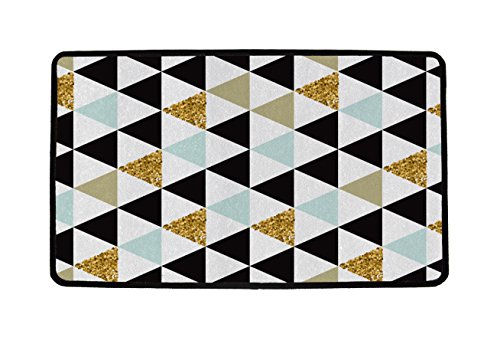 Butter Kings "Gold Dreiecke Multifunktionale Teppich, Mehrfarbig, 75 x 45 cm von Butter Kings