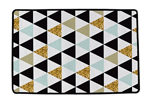 Butter Kings "Gold Dreiecke Multifunktionale Teppich, Mehrfarbig, 90 x 60 cm von Butter Kings