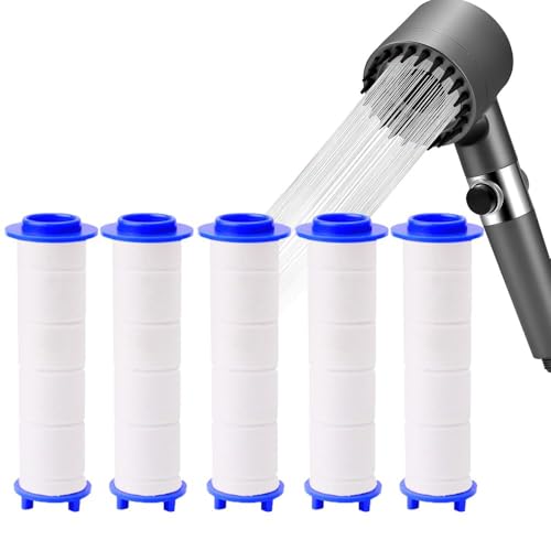 5 Stück PP Baumwolle Filter für Duschkopf Entfernung von Chlorresten, PP Sediment-Kartusche gefiltert, Saubere Wasserkernkern Baumwollkern für Regenduschkopf, Regenduschkopf (7,5 x 2.5CM) von ButterFox