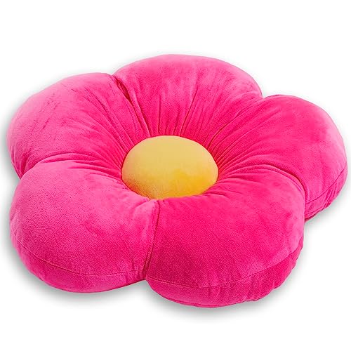 Butterfly Craze Daisy Lounge Flower Pillow - Large 35 Inches Cozy & Stylish Floor Cushion, Perfect Seating Solution for Teens & Kids, Machine Washable Aesthetic Decor, Plush Microfiber, Hot Pink von Butterfly Craze