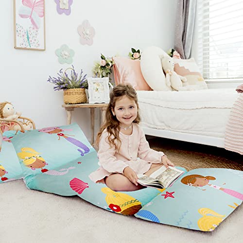 Butterfly Craze Kinder-Bettbezug – Verwendung als Nickerchmatte, Nickerchen oder als Liege zum Lesen, Spielen. Nur Abdeckung! Fit for 5 Queen Pillows Meerjungfrau-Türkis von Butterfly Craze