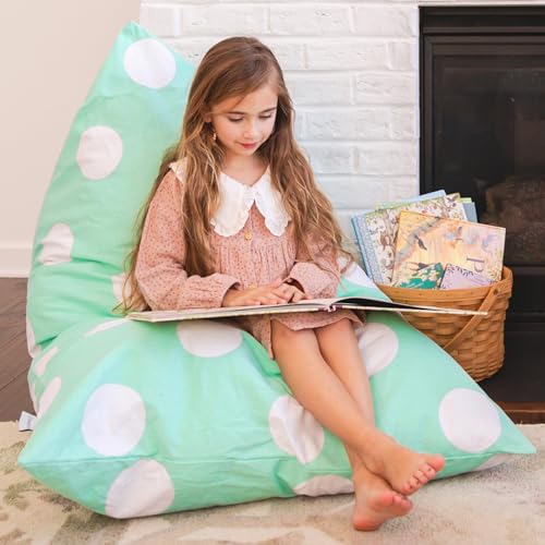 HEYOMART Butterfly Craze Stuffed Animal Storage Bean Bag Chair – Stuff ‘n Sit Toy Bag Floor Lounger for Kids, Teens and Adult |Extra Large 200L/52 Gal Capacity |Premium Cotton Canvas (Teal) von Butterfly Craze