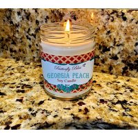 Georgia Peach Duftkerze | Sojakerze Selbstgemachte Kerze Natürliche Stark Duftende Handgegossene Fruchtkerze Pfirsich Georgia Peach Duftkerze | Sojakerze Selbstgemachte Kerze Natürliche Stark Duftende Handgegossene Fruchtkerze Pfirsich von ButterflyBlissShop