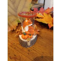Autumn Fox - Kerzenständer Mit Fuchs-Kürbisen Herbstdeko von ButterflyForestArt