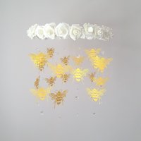 Biene Baby Mobile, Bienen Mobile Kinderzimmer, Papier Kronleuchter, Krippe Kronleuchter von ButterflyMobile