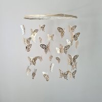 Gold Schmetterling Mobile, Papier Kinderzimmer Dekor, Kristall Kronleuchter, Baby Mobile von ButterflyMobile