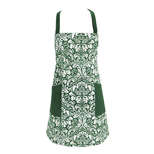 Butterme 100% Baumwolle Frauen Kochschürze Vintage Küchen-Schürze Kochschürze Backen Schürze mit 2 Taschen (Grün) von iSpchen
