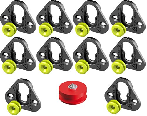 Geakv 10 x Button Fix Typ 1 Halterungsmarkierungs-Set zum Verbinden von Parallelpaneelen, Schwarz, Glasgefülltes Nylon, Wandmontage, Eckmontage, Befestigungselement, Montagehalterung von HDE