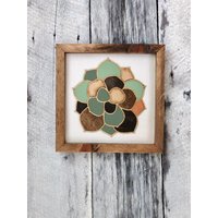 Sukkulenten Kunst 3D Gerahmter Pflanzen Druck von ButtonsAndPearl
