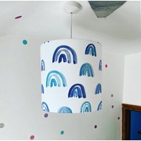 Regenbogen Lampenschirm Cool Blue Pompoms von ButtonsandBells1