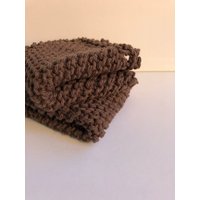Braun Handgestrickt Baumwolle Spültuch | Wiederverwendbares Küchen & Badtuch Umweltfreundliche Bauernhausdekoration von ButtonsandYarnOHMY