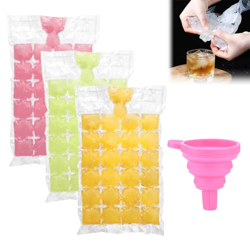 100 Stück Eiswürfelbeutel Selbstdichtende, Einweg Eisbeutel Flexibler, Einweg Eiswürfelformen, Eiswürfelbeutel, Zusammenklappbare EiswüRfelform mit Silikontrichter für 2400 Eiswürfel, für Cocktail 100 Stück Eiswürfelbeutel Selbstdichtende, Einweg Eisbeutel Flexibler, Einweg Eiswürfelformen, Eiswürfelbeutel, Zusammenklappbare EiswüRfelform mit Silikontrichter für 2400 Eiswürfel, für Cocktail von Butyeak