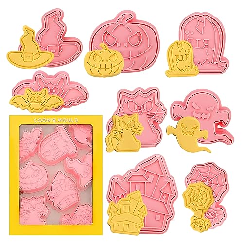 3D Halloween Keksausstecher, 3D Pressbare Keksausstecher, Ausstechformen Halloween, 8 Stück Hallowee-Ausstechformen Aus Kunststoff, Kunststoff 3D Plätzchenausstecher, Plätzchen Ausstecher für Kinder 3D Halloween Keksausstecher, 3D Pressbare Keksausstecher, Ausstechformen Halloween, 8 Stück Hallowee-Ausstechformen Aus Kunststoff, Kunststoff 3D Plätzchenausstecher, Plätzchen Ausstecher für Kinder von Butyeak