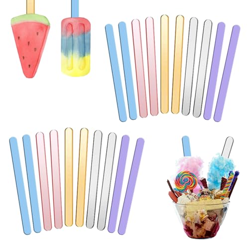 Acryl-Cakesicle-Sticks, 20 Stück Acryl-Eis am Stiel, Eisstiele Wiederverwendbar, Für Herstellung von DIY Eiscreme Kuchen(5 Farben) von Butyeak